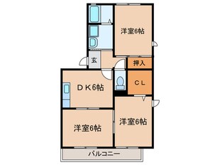 エーデルハイム水越の物件間取画像